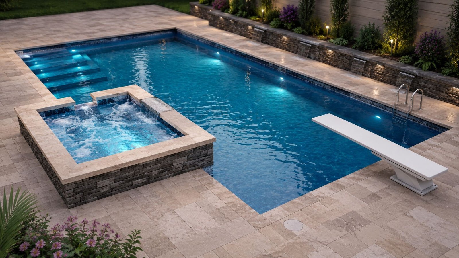Custom Jacuzzi and Diving Board for Inground Pool: Designing a Complete Luxury Pool Experience
